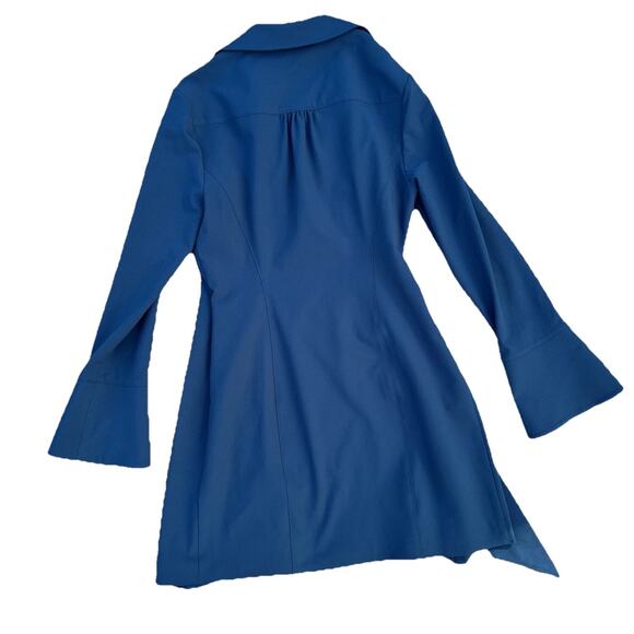 NEW Cinq à Sept Women's Hunter Dress Long Sleeve Tie Side Shirtdress night sky 6 - Picture 8 of 12